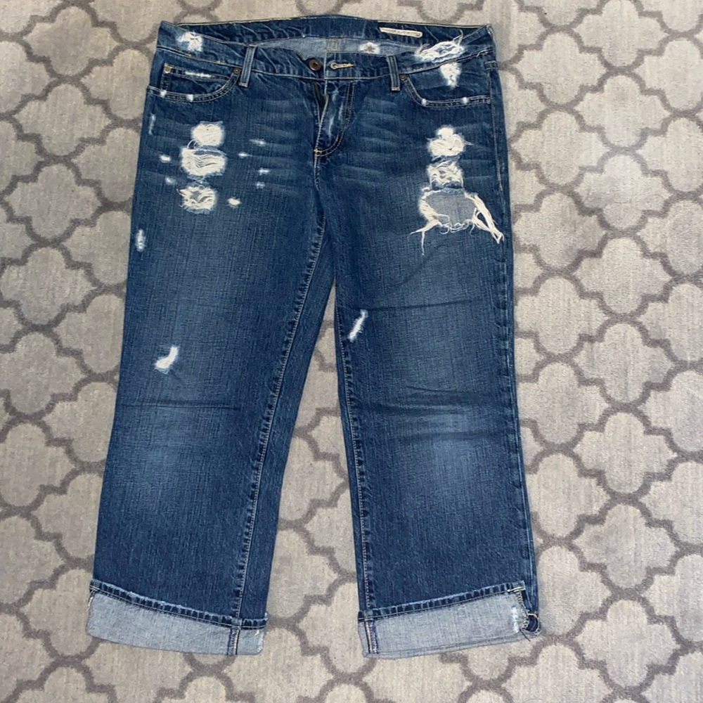 Chip & Pepper low rise cropped ripped up jean